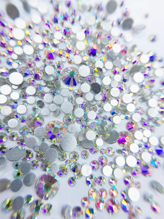 Strass steentjes | Crystal AB mixed size